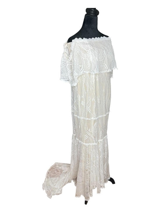 Lulus Dresses & Skirts - LULUS In My Life White Lace Off the Shoulder Mermaid Maxi Dress XL